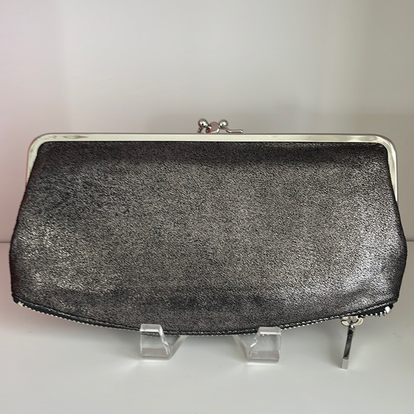 HOBO Handbags - Hobo Mavis Metallic Silver Frame Clutch Wallet - Women Bags